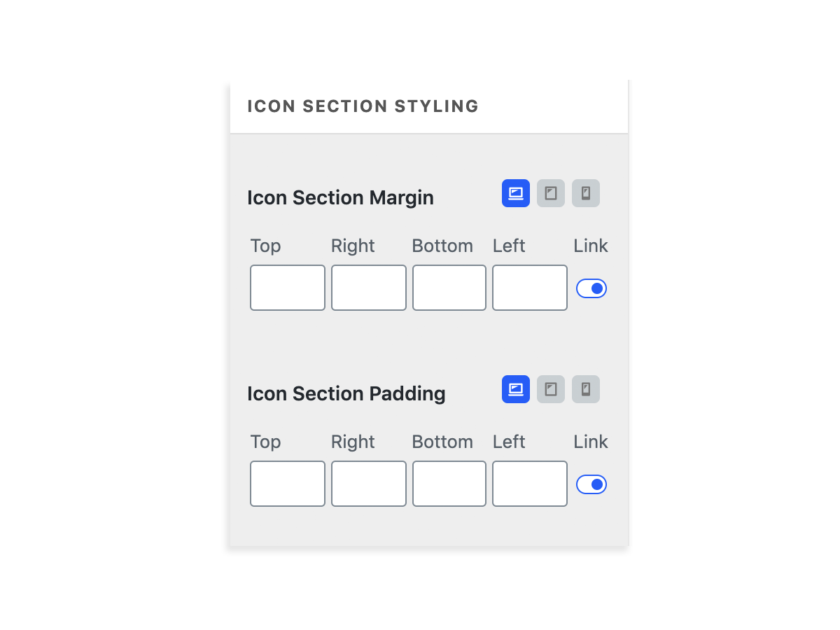 icon section styling